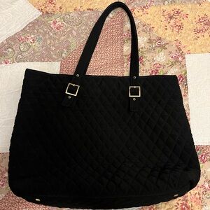 Black Vera Bradley Quilted Tote Bag